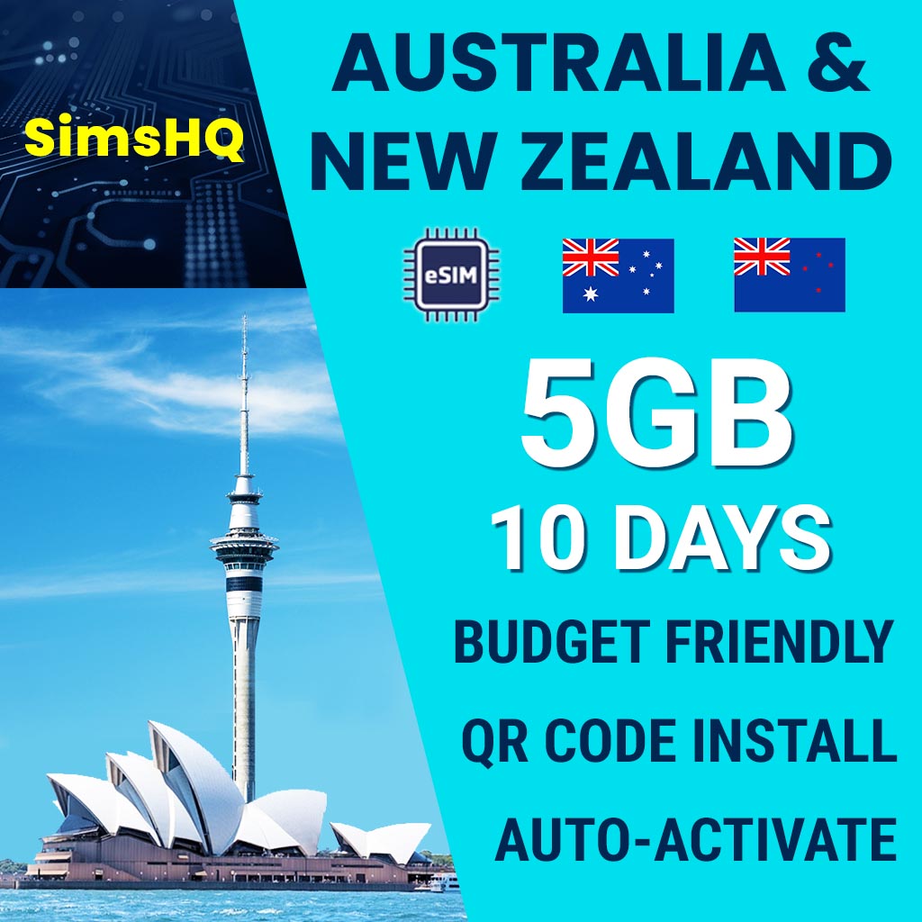 Australia & New Zealand eSIM 10Days 5GB