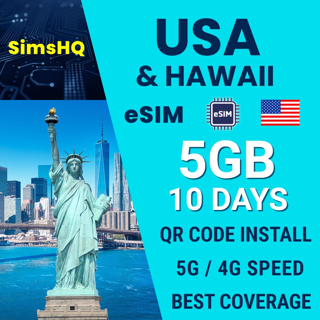 USA & Hawaii eSim 10 Days 5GB