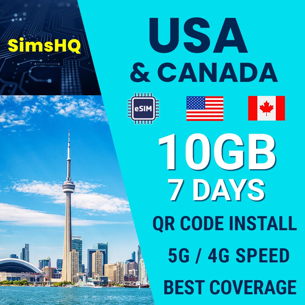 USA Canada eSIM 7 Days 10GB