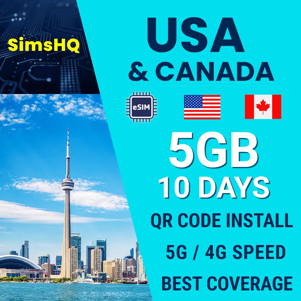 USA Canada eSIM 10 Days 5GB