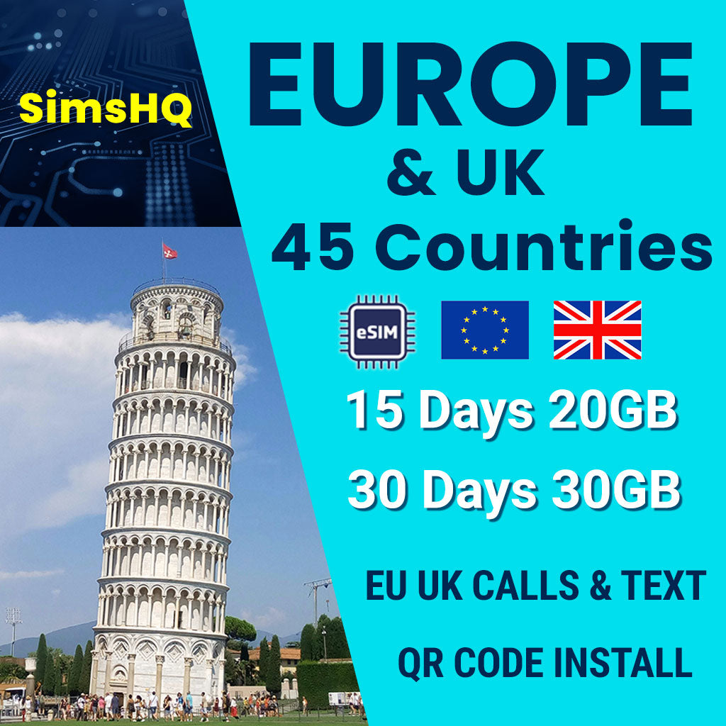Europe & UK eSIM | 45 Countries