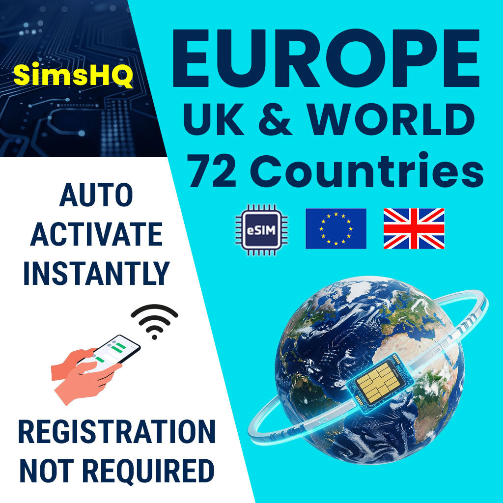Europe, UK & World eSIM | 72 Countries