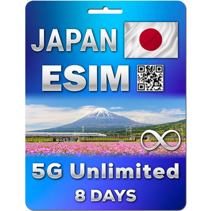 Japan eSIM 8 Days 5G Unlimited Data