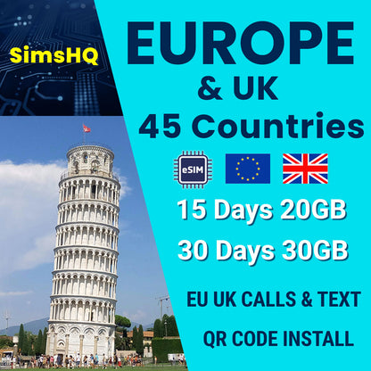 Europe & UK eSIM | 45 Countries