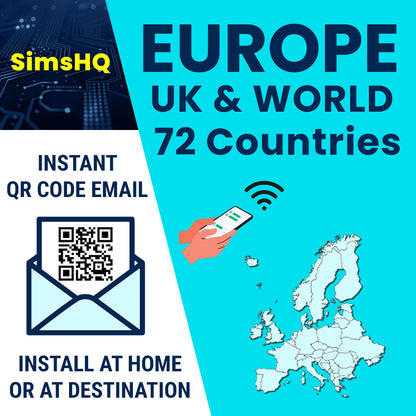 Europe, UK & World eSIM | 72 Countries